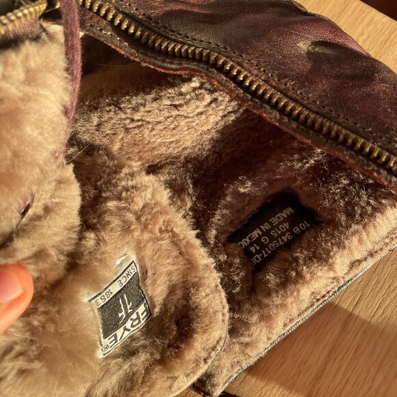 Frye lace up boots with shearling Size 10 - Picture 3 of 5
